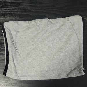 Heart Hips Light Gray Tube Top with Black Trim
